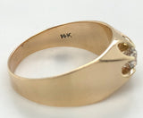 14k Gold Men's Belcher Ring w/ .53ct European Cut Genuine Natural Diamond #J7620