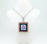 Jim Kaufmann Sterling Rhodochrosite Genuine Natural Opal Inlay Pendant (#J5032)