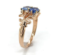 10k Rose Gold Victorian Sapphire and Seed Pearl Ring Size 8 Jewelry (#J6559)