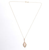 10k Yellow Gold Shell Cameo Pendant with Applied Green Gold Leaves (#J6439)