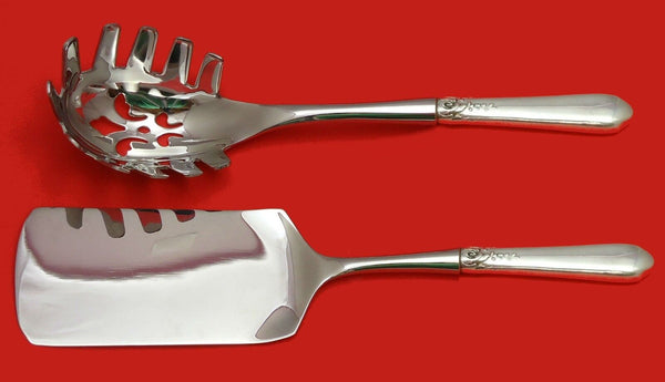 Nellie Custis by Lunt Sterling Silver Italian Pasta Server Set 2pc HHWS Custom