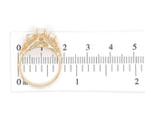 14k Yellow Gold Three-Stone Genuine Natural Moonstone Ring Size 6 (#J6926)