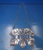 Sterling Silver Liquor Label "Port" Cast Leaf 2 1/8" x 1 1/2" (#6862)
