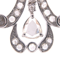 18k Gold Rose Cut 1 Carat Genuine Natural Diamond Dangle Drop Earrings (#J6263)