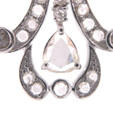 18k Gold Rose Cut 1 Carat Genuine Natural Diamond Dangle Drop Earrings (#J6263)