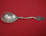 Number 408 by Marthinsen Sterling Silver Berry Spoon Scalloped Chased 7 5/8"
