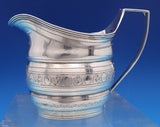 English Georgian Sterling Silver Creamer London 1802 Leaf Egg Border (#8389)