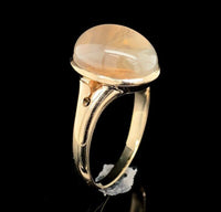 10k Rose Gold 5 Carat Cat's Eye Genuine Natural Moonstone Ring 5.75 (#J6579)