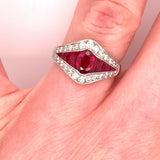 Platinum 2.79 Carat Finest Genuine Natural Ruby Ring (#J4865)