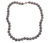 Strand of Large 12mm Grey Genuine Natural Agate Beads Necklace 24" (#J7580)