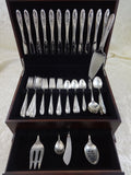 Sculptured Rose by Towle Sterling Silver Flatware Set For 12 Service 65 Pieces