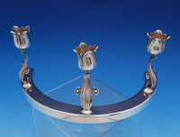 Georg Jensen USA Sterling Silver Candlestick Pair 3-Light #190-2 Figural (#8063)