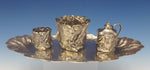 Frank Smith Sterling Silver Smoking Set 4pc with Leaf & Wave Motif (#0392)