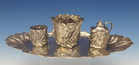 Frank Smith Sterling Silver Smoking Set 4pc with Leaf & Wave Motif (#0392)