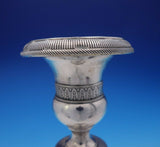 Portuguese .800-.850 Silver Candlestick Pair with Bands Handwrought (#3815)