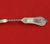 Saxon Stag by Duhme Coin Silver Teaspoon Fancy BC Pointed Round Tip End 6 3/8"