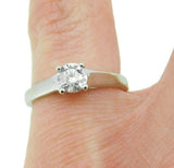 14k White Gold Genuine Natural Diamond Solitaire Engagement Ring .47ct (#J3265)