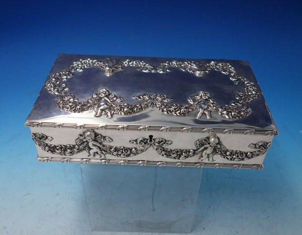 Cupid by Howard Sterling Silver Cigar Box Cupids Swags of Flowers #1369B (#5589)