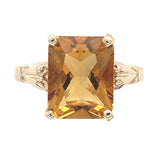 10k Yellow Gold 2.91ct Genuine Natural Citrine Ring Size 4.75 Jewelry (#J7395)