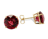 14k Yellow Gold 8.85 Carat TW Rhodolite Genuine Garnet Stud Earrings (#J7381)