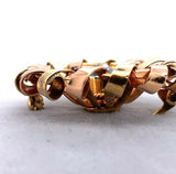14k Retro Blue Genuine Natural Zircon Pin Rose and Yellow Gold (#J5474)