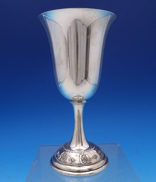 Rose Point by Wallace Sterling Silver Water Goblet #4640-9 7" x 3 1/4" (#7902)