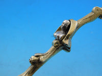 European Sterling Silver Preserve Spoon Heavy Cast Figural Vermeil 8 1/8"