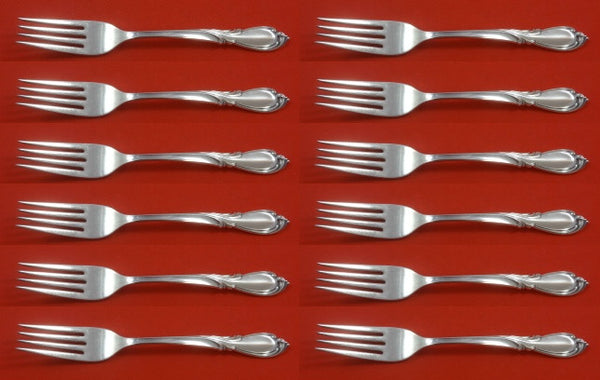 Rhapsody New by International Sterling Silver Regular Fork Set of 12 pcs 7 1/4"