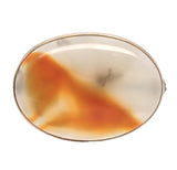 Vintage 10k Yellow Gold Genuine Natural Agate Pin 1 1/4" Jewelry (#J7254)