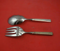 Old Lace by Towle Sterling Silver Salad Serving Set 2pc HH w/ Stainless Orig 10"