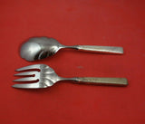 Old Lace by Towle Sterling Silver Salad Serving Set 2pc HH w/ Stainless Orig 10"