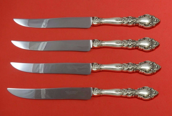 Belvedere by Lunt Sterling Silver Steak Knife Set 4pc Large Texas Sized Custom