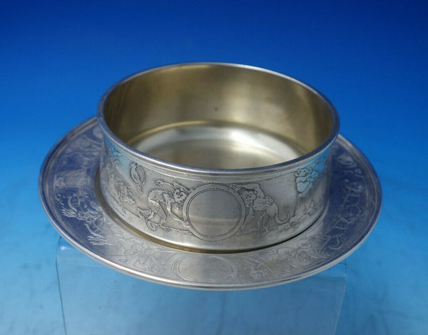 Nursery Rhymes by Kerr Sterling Silver Child's Bowl & Underplate 1925 (#6107)