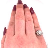 14k Gold Antique 1.15 Carat Genuine Natural Diamond Halo Ring (#J5634)