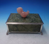 Edward I. Farmer by Farmer Inc. Sterling Silver Dresser Box Jade Quartz (#5576)