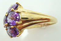10k Yellow Gold Ring with Seven Carats of Genuine Natural Amethysts (#J3034)