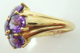10k Yellow Gold Ring with Seven Carats of Genuine Natural Amethysts (#J3034)