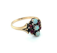 10k Yellow Gold Victorian Opal and Ruby/Paste Ring (#J4928)