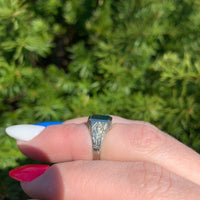 14k Gold Men's Genuine Natural Bloodstone Ring Hand Engraved Size 5.5 (#J6614)