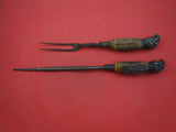 Antler Handle by Various Maker Roast Carving Set 2-pc w/ Silver  Fork 14 1/2"