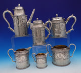 Susannah Brasted English Victorian Sterling Tea Set 6pc (#8990) Fabulous!