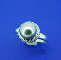 14k Grey 9.75mm Tahitian Pearl Ring (#J5010)