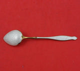 Norwegian Sterling Silver Coffee Spoon Vermeil Enameled w/ Design on Back 5 3/8"