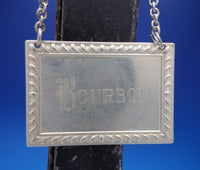 Kirk Sterling Silver Decanter Label "BOURBON" 1 1/8" X 1 3/4" (#4359)