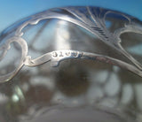 Alvin Glass Dresser Jar w/ Sterling Silver Overlay Floral #3109 6" x 5" (#5940)