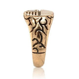 14k Gold Men's Vintage Signet Ring with Genuine Natural Diamond Accent (#J6638)