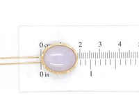 14k Yellow Gold Light Lavender Jade Jadeite Pendant with Box Chain (#J6659)