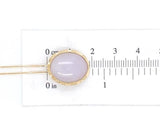 14k Yellow Gold Light Lavender Jade Jadeite Pendant with Box Chain (#J6659)