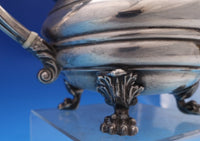 Gadroon by Unknown Silverplate Tea Pot w/ Chrysanthemum Finial Lion Feet (#8296)