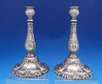 Chantilly by Gorham Sterling Silver Candlestick Pair #A4326 9" x 5 1/4" (#8053)